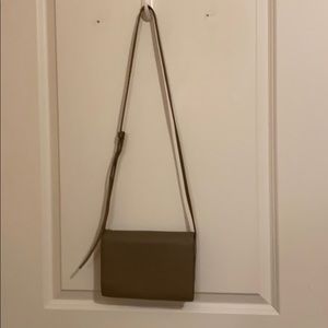 Aritzia Stone Taupe Leather Crossbody